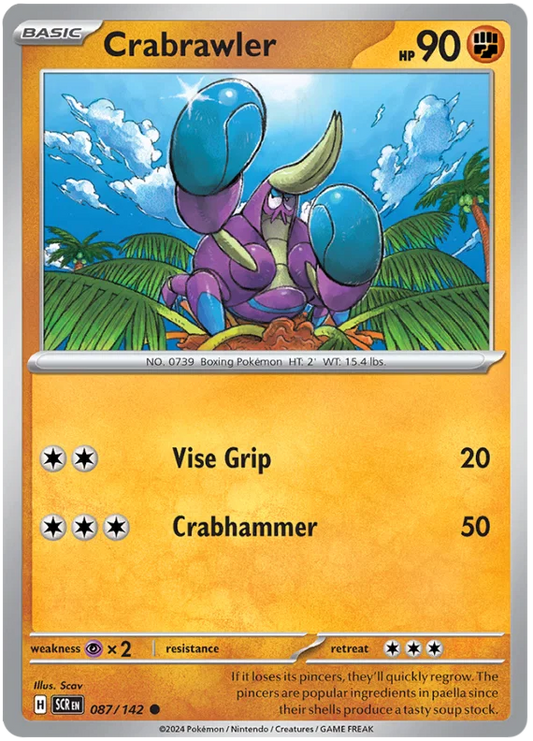 Pokémon Crabrawler #087 common kaart uit de Stellar Crown set