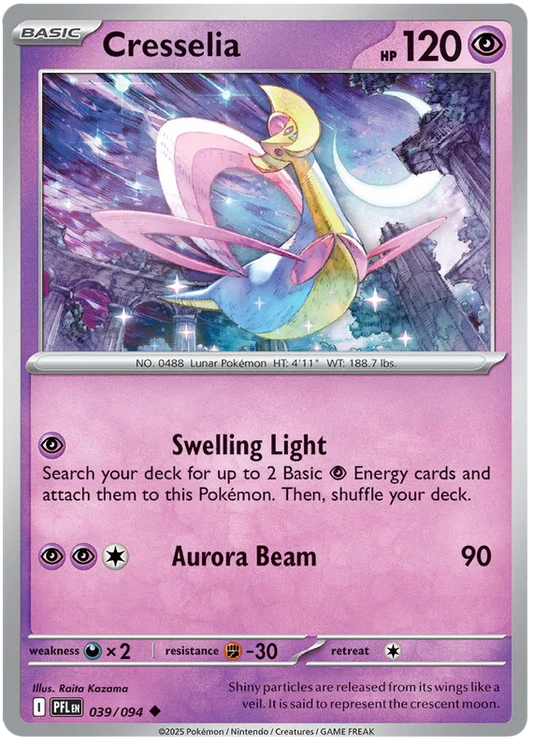 Cresselia #039 common Pokémon kaart uit de Phantasmal Flames set