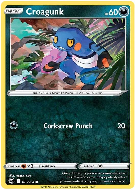 Croagunk 165/264 common kaart uit de Pokémon Fusion Strike set