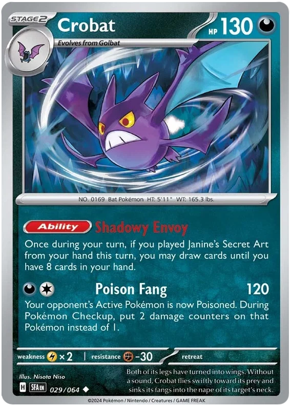 Pokémon Crobat #029 common kaart uit de Shrouded Fable set