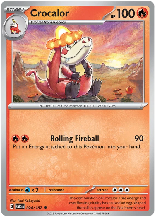 Pokémon Crocalor common kaart #024 uit de Paradox Rift set