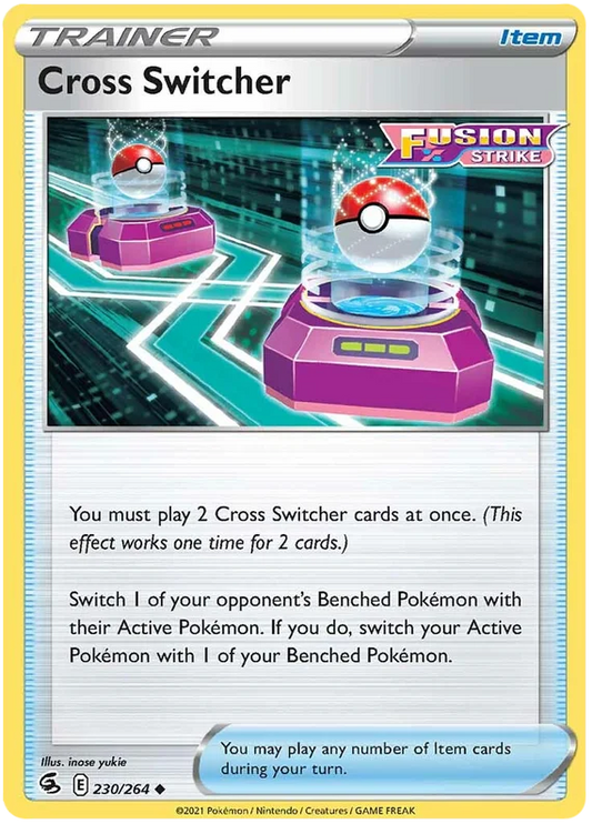 Cross Switcher Trainer Item kaart uit de Pokémon Fusion Strike set, kaartnummer 230/264