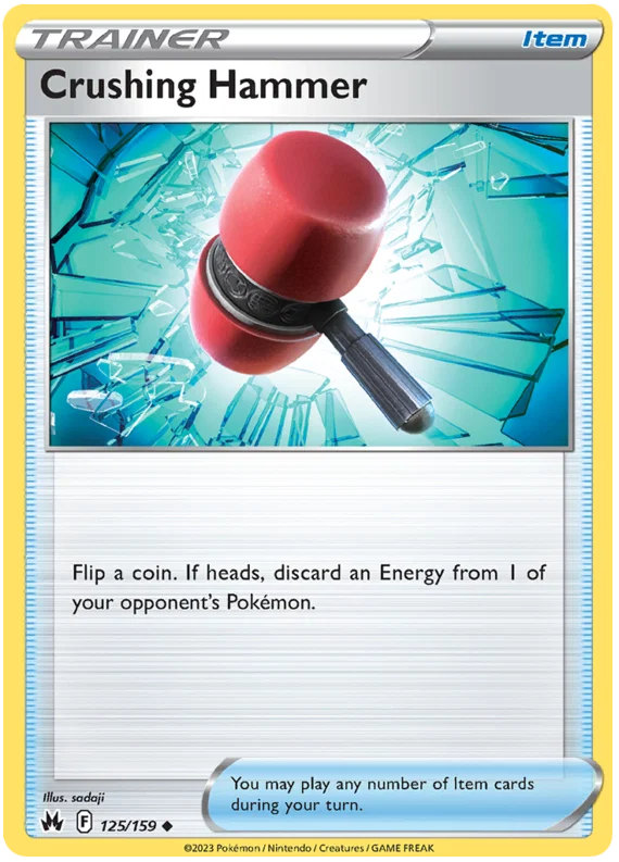 Pokémon Crushing Hammer trainerkaart #125 common uit Crown Zenith set
