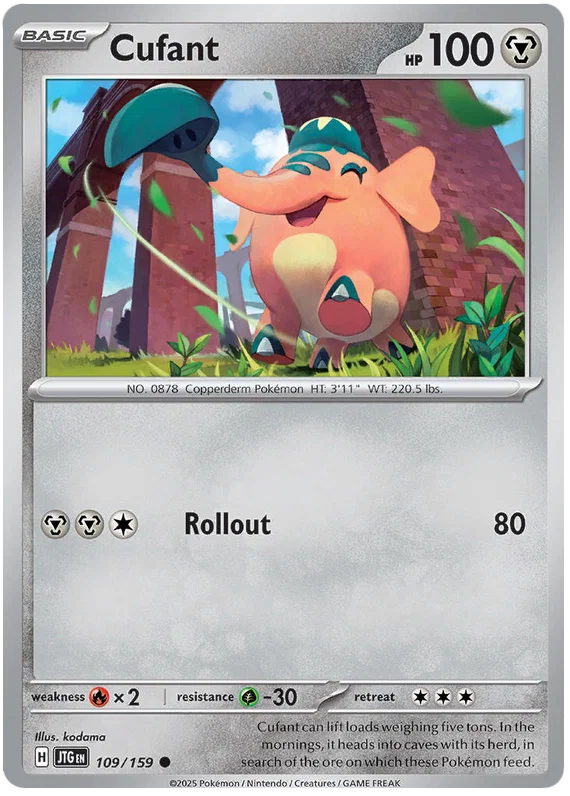 Cufant common kaart nummer 109 uit de Pokémon Journey Together set