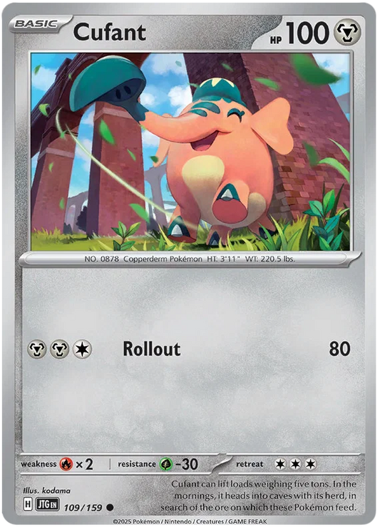 Cufant common kaart nummer 109 uit de Pokémon Journey Together set