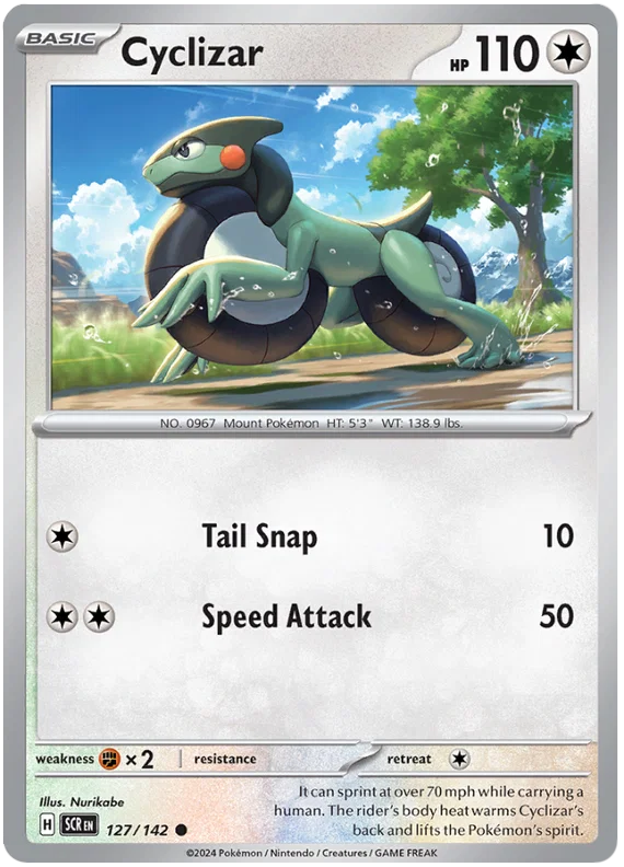 Pokémon Cyclizar common kaart nummer 127 uit de Stellar Crown set
