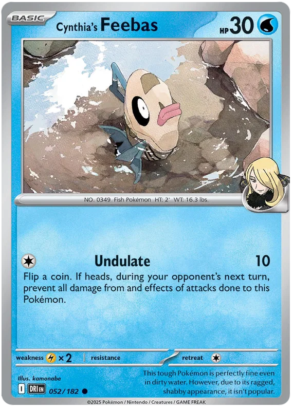 Cynthia's Feebas common kaart nummer 052 uit Pokémon Destined Rivals