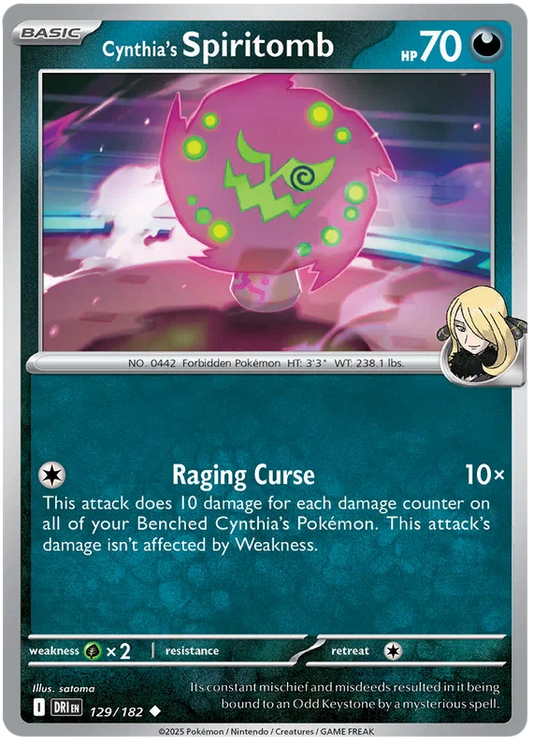 Cynthia's Spiritomb #129 common kaart uit de Pokémon Destined Rivals set
