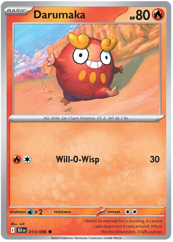 Pokémon Darumaka common kaart #013 uit de Black Bolt set