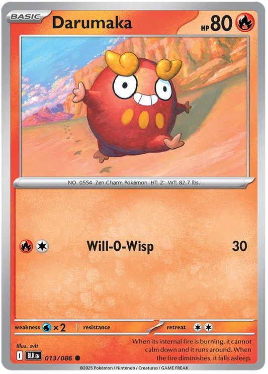 Pokémon Darumaka common kaart #013 uit de Black Bolt set