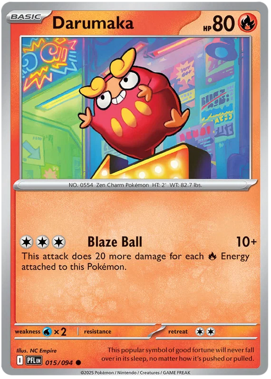 Darumaka common kaart #015 uit de Pokémon Phantasmal Flames set