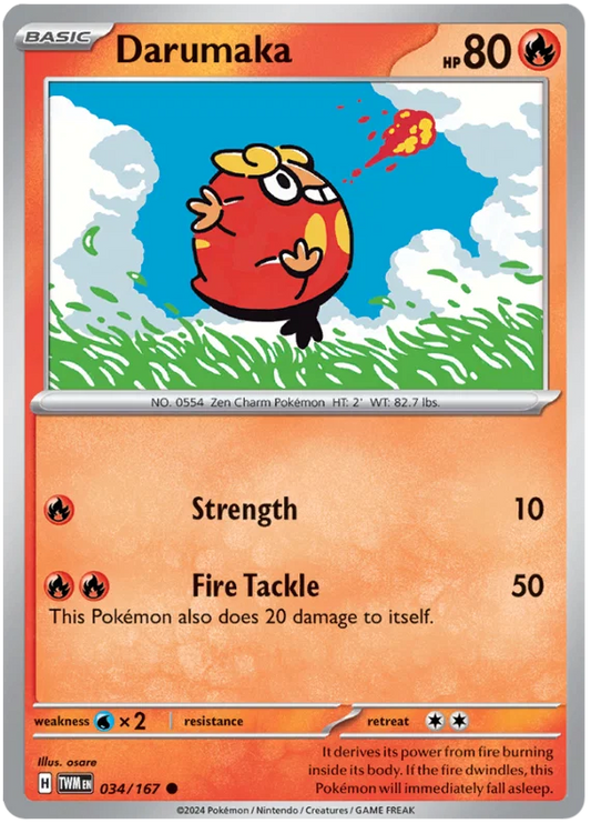 Pokémon Darumaka #034 common kaart uit de Twilight Masquerade set