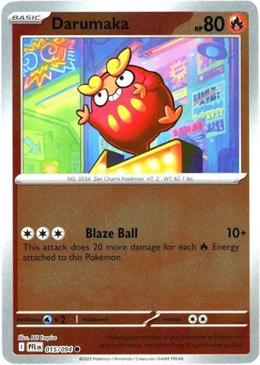 Darumaka Reverse Holo kaart nummer 015 uit de Pokémon set Phantasmal Flames