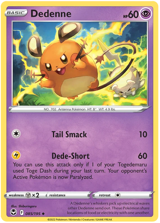 Dedenne common kaart #085 uit de Pokémon Silver Tempest set