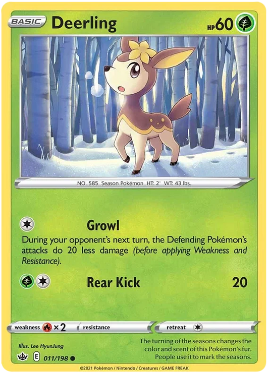 Pokémon Deerling common kaart 011/198 uit Chilling Reign