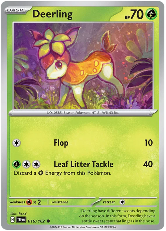 Pokémon Deerling #016 common kaart uit de Temporal Forces set