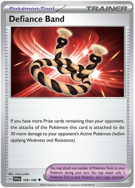 Defiance Band #169 common trainerkaart uit de Pokémon Scarlet & Violet basisset