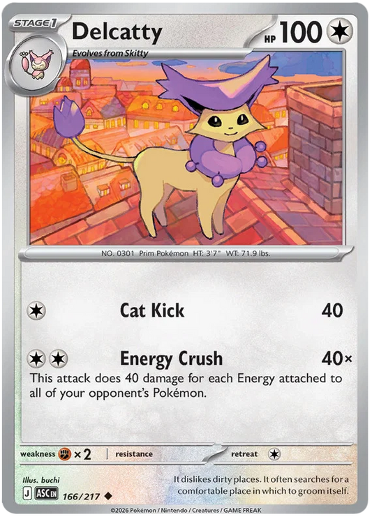 Pokémon Delcatty common kaart nummer 166 uit de set Ascended Heroes