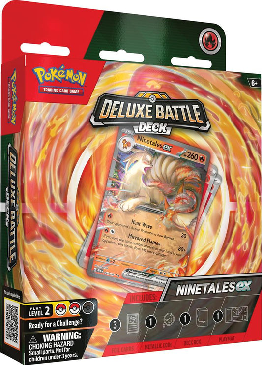 Pokémon Deluxe ex Battle Deck Ninetales met Ninetales ex, Vulpix, Rapidash en grote Ninetales munt – compleet 60-kaartendeck voor gevorderde spelers