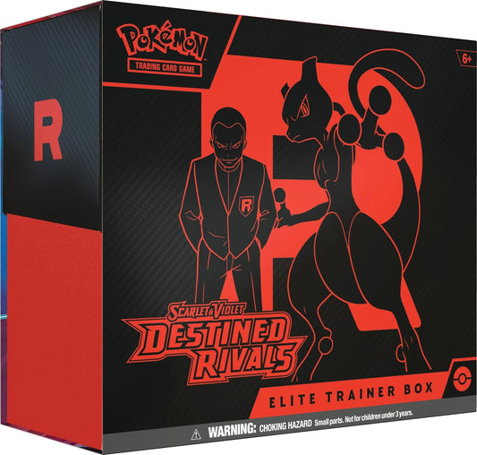 Pokémon Destined Rivals Elite Trainer Box met boosterpacks en Wobbuffet promo kaart