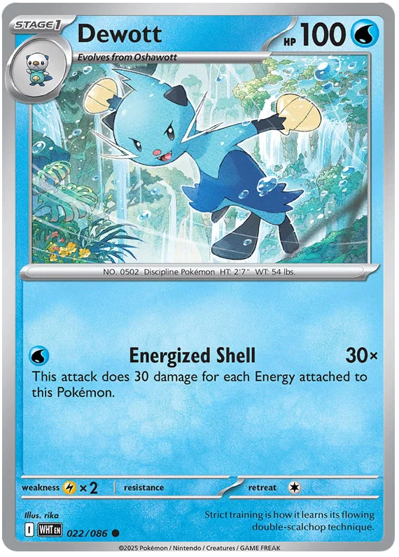 Dewott common #022 Pokémon kaart uit de White Flare set