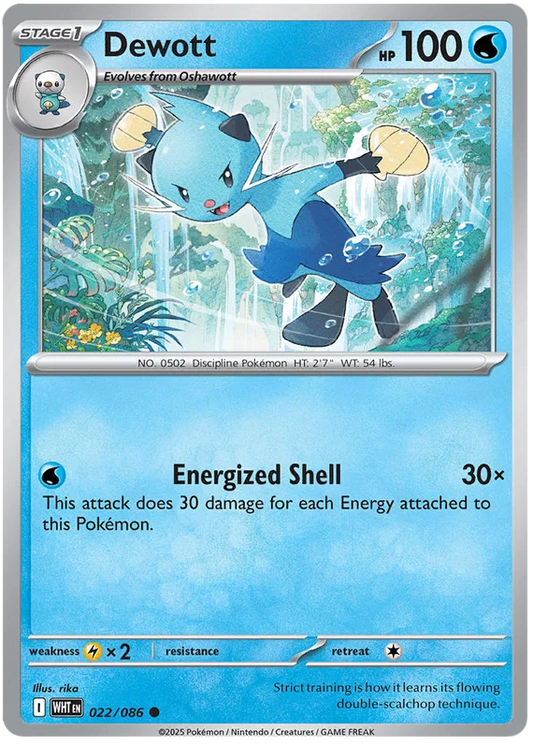 Dewott common #022 Pokémon kaart uit de White Flare set