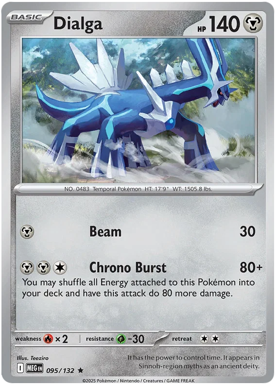Pokémon Dialga Holo kaart #095 uit de Mega Evolution set