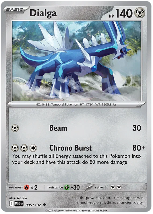 Pokémon Dialga Holo kaart #095 uit de Mega Evolution set