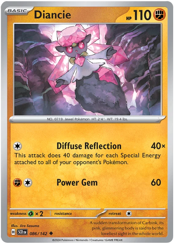 Pokémon Diancie #086 common kaart uit de Stellar Crown set