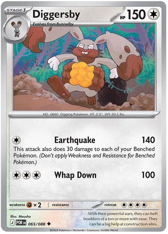 Pokémon Diggersby #065 common kaart uit de Perfect Order set