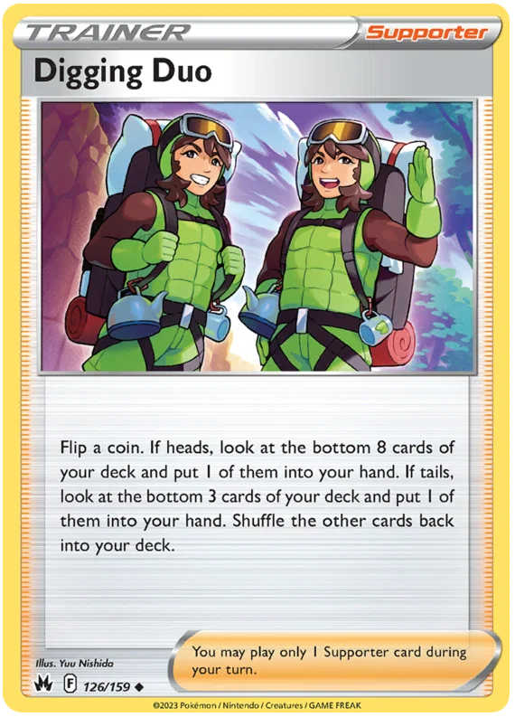 Digging Duo trainerkaart nummer 126 common uit de Pokemon Crown Zenith set