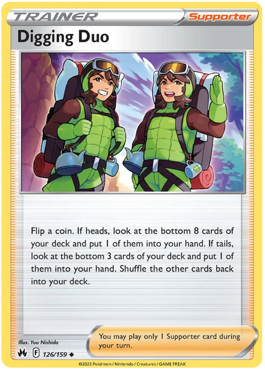 Digging Duo trainerkaart nummer 126 common uit de Pokemon Crown Zenith set