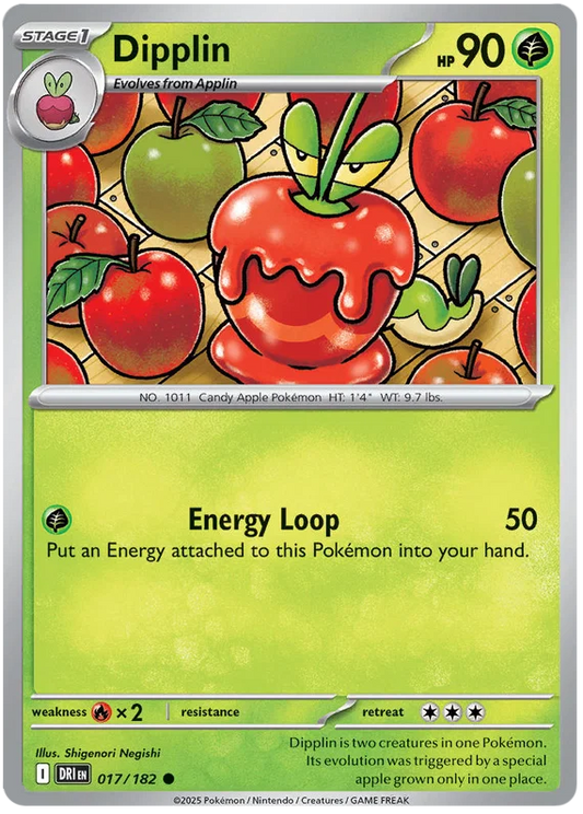 Pokémon Dipplin common kaart nummer 017 uit de Destined Rivals set