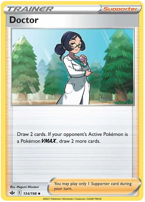 Pokémon Doctor trainerkaart #134 common uit de Chilling Reign set