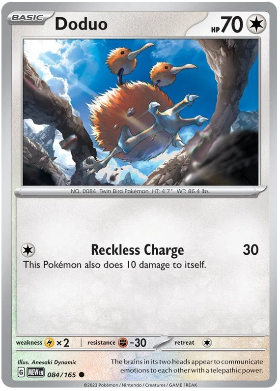 Pokémon Doduo #084 common kaart uit de 151 set