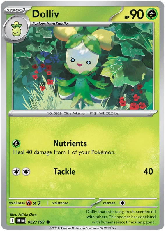 Pokémon Dolliv common kaart nummer 022 uit de Destined Rivals set