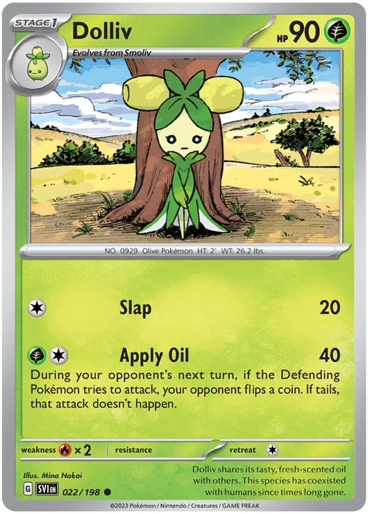 Pokémon Dolliv #022 common kaart uit de Scarlet & Violet base set