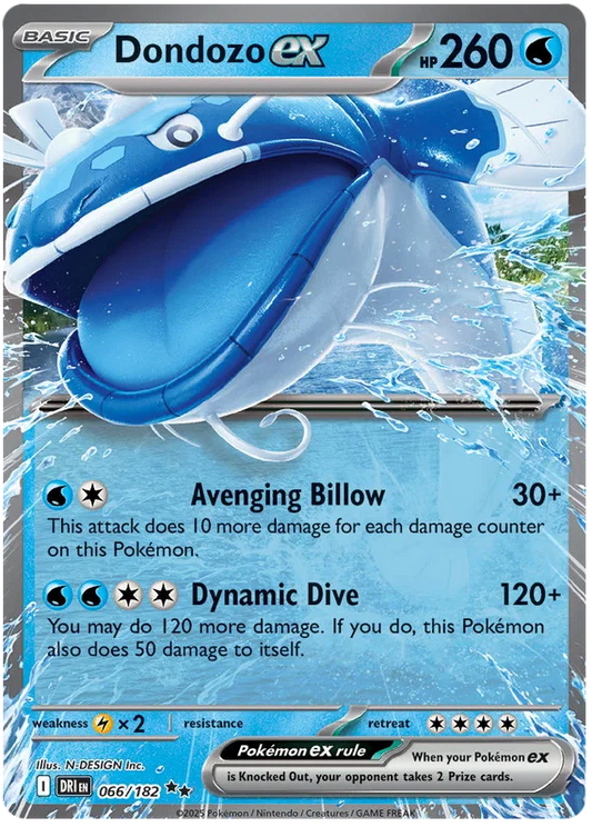 Pokémon Dondozo ex kaart nummer 066 uit de Destined Rivals set