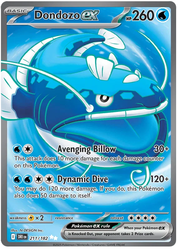 Dondozo ex #211 Ultra Rare Pokémon kaart uit de Destined Rivals set