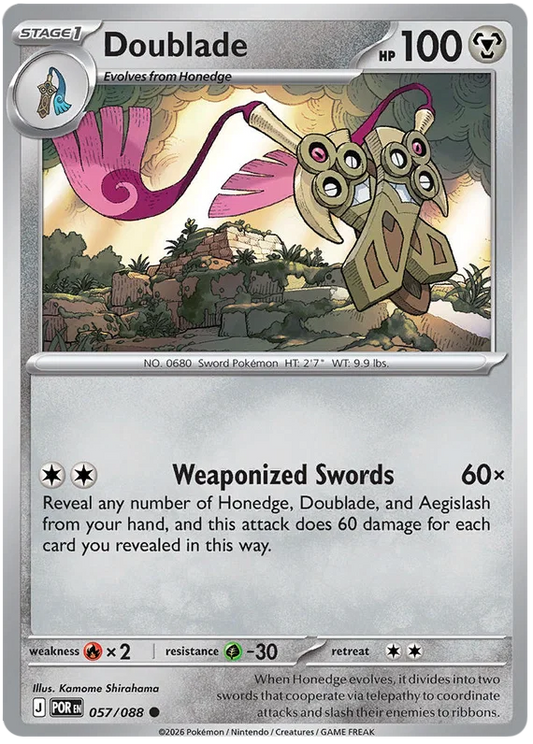 Pokémon Doublade common kaart #057 uit de Perfect Order set