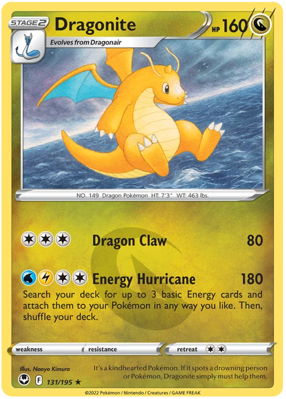 Dragonite Holo #131 Silver Tempest Pokémon kaart met glanzende holografische afwerking