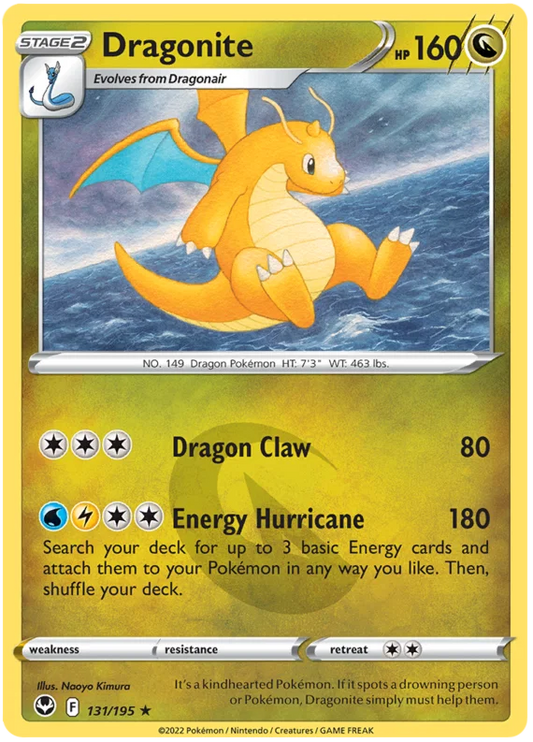 Dragonite Holo #131 Silver Tempest Pokémon kaart met glanzende holografische afwerking