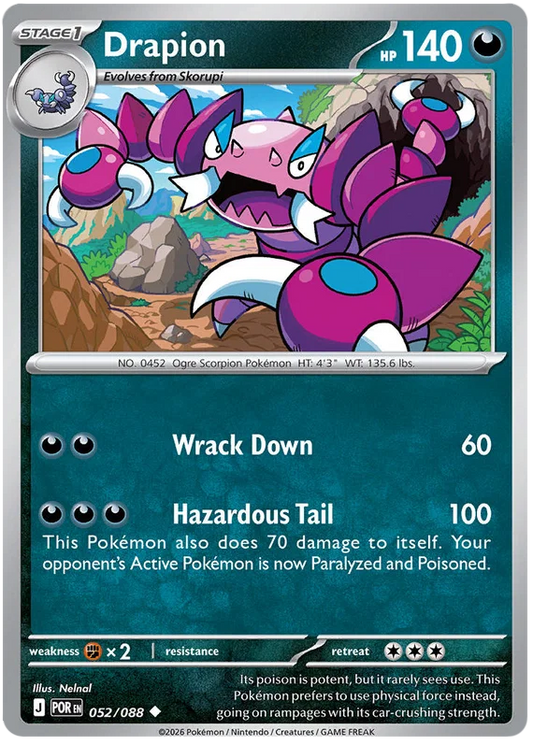 Drapion #052 common Pokémon kaart uit de Perfect Order set
