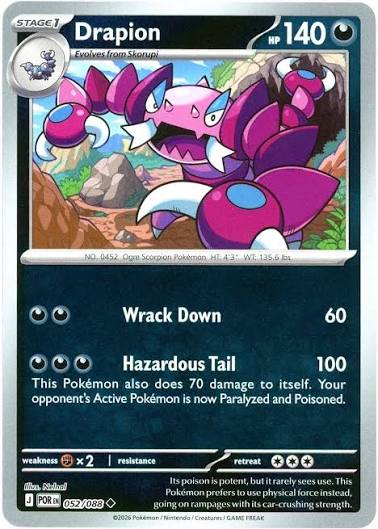 Pokémon Drapion #052 Reverse Holo kaart met vaardigheid Perfect Order uit de Platinum-set