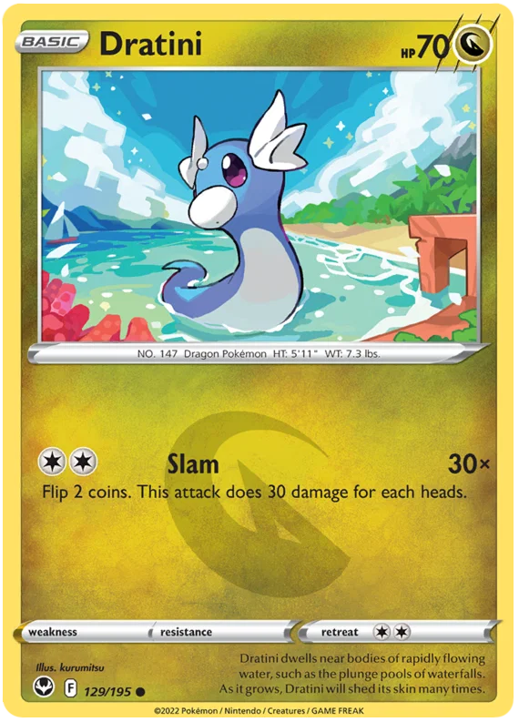 Dratini #129 common uit de Pokemon Silver Tempest set