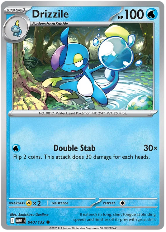 Pokémon kaart Drizzile common #040 uit de Mega Evolution set