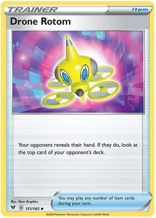 Pokémon Drone Rotom kaart 151/185 uit de Vivid Voltage set, Trainer Item common