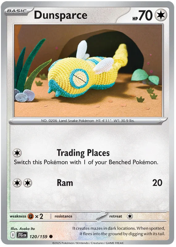 Dunsparce #120 common kaart uit de Pokémon Journey Together set