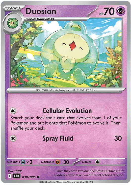 Pokémon Duosion #038 Common kaart uit de Black Bolt set