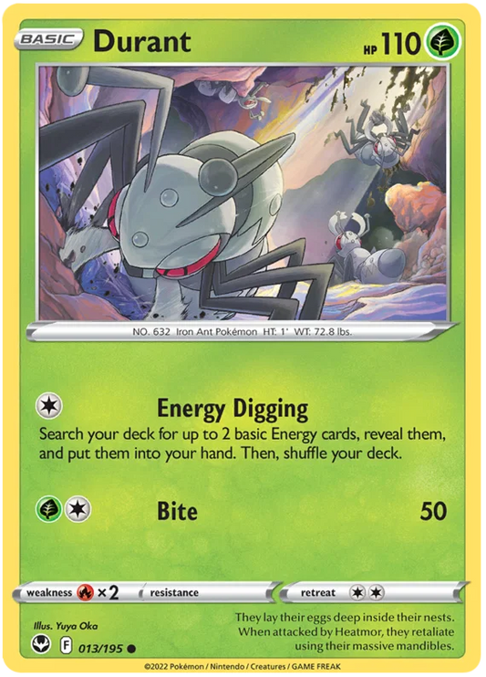 Durant common #013 Pokémon kaart uit de Silver Tempest set